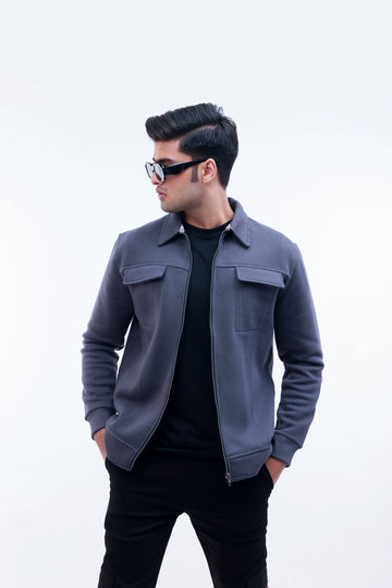 Flap Pocket Jacket - Grey