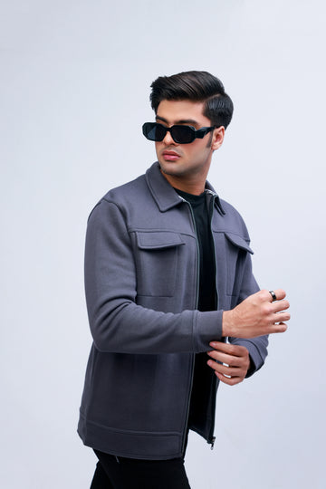 Flap Pocket Jacket - Grey